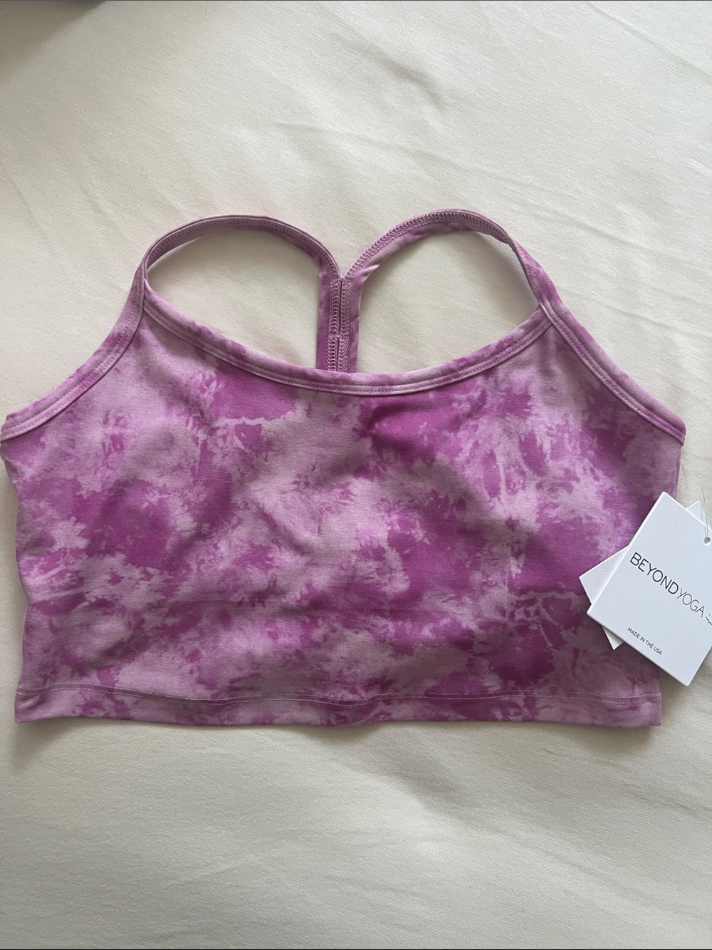 Sports bra/slim crop tank pink marble print